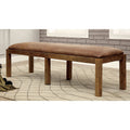 Industrial Rustic Pine Upholstered Dining Bench B471