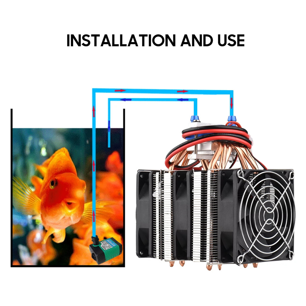 180W Semiconductor Refrigeration Aquarium Chiller for 40 Liters T502
