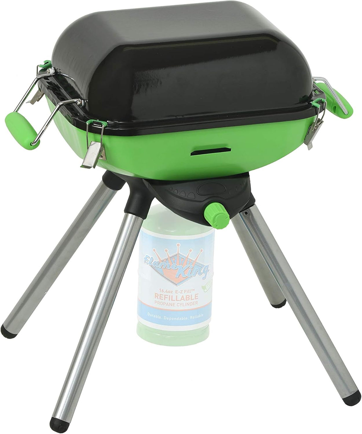 Portable Propane BBQ Grill Camp Stove, 8000 BTU Light Green/Black A500120