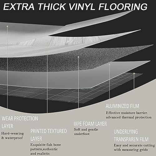 Light Wood Peel and Stick Vinyl Flooring Roll 23"x 393" 64 Sq.Ft S604717