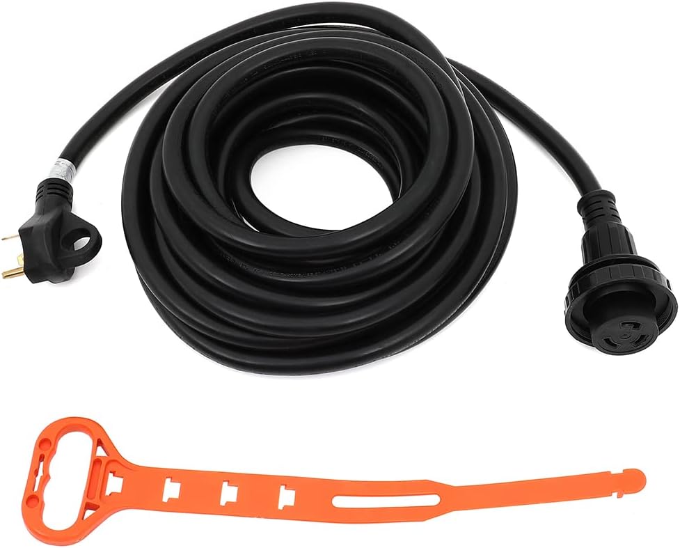 30Amp 36 Foot RV Power Extension Cord 10AWG/3C Wire TT-30P to L5-30R Twist Lock I4539