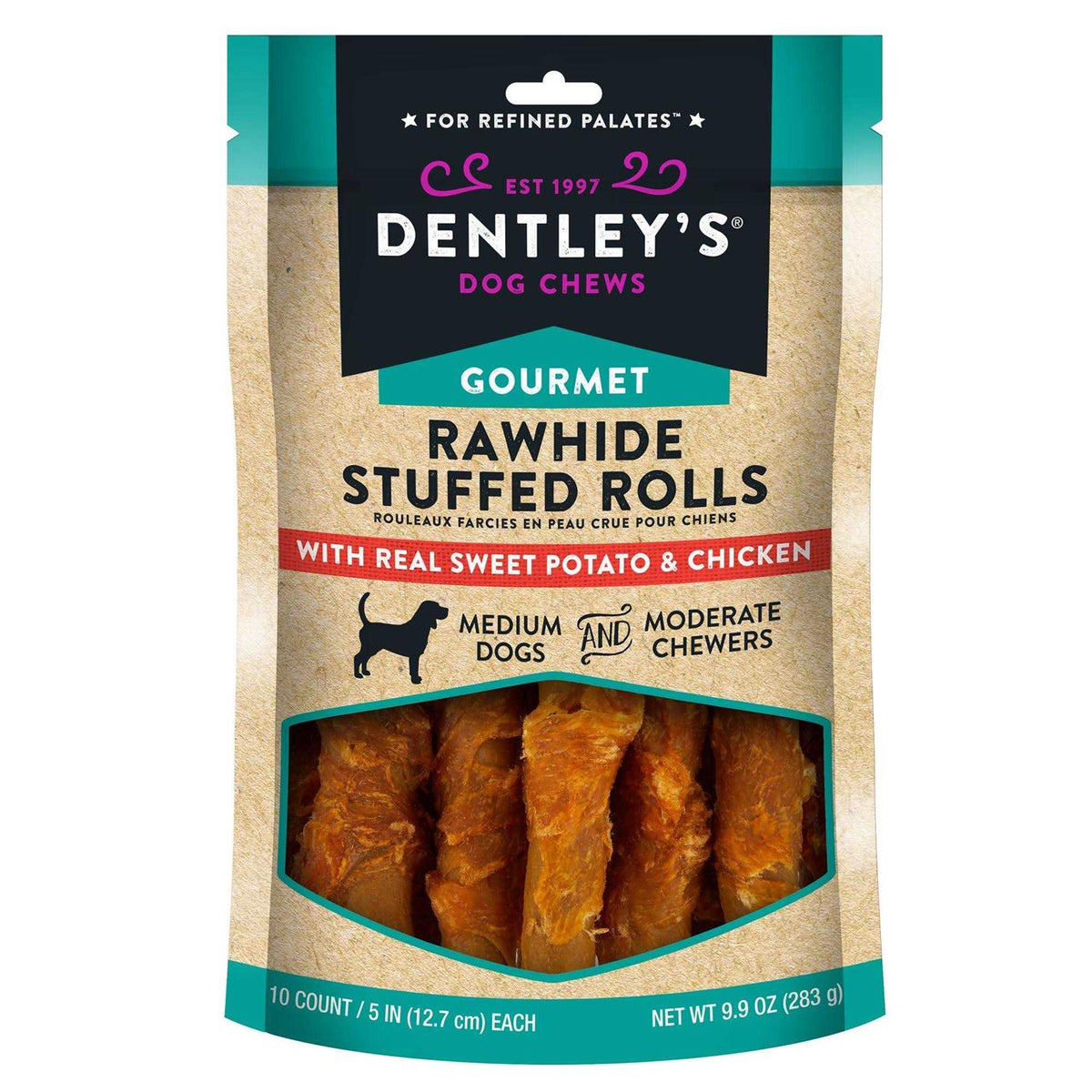 Rawhide Stuffed Rolls Dog Treats L86890