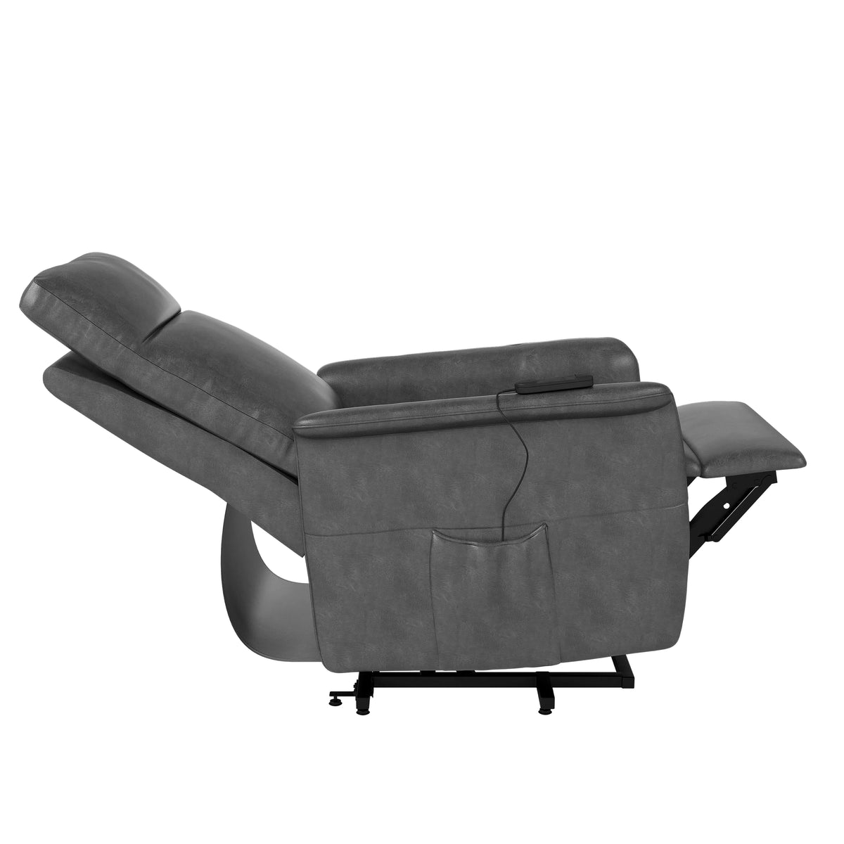 Gray Faux Leather Power Recline and Lift Chair G614384