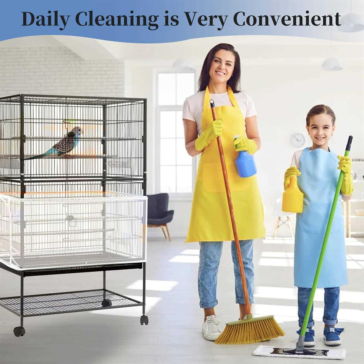 Large Adjustable Soft Airy Nylon Mesh Bird Cage Cover V9713