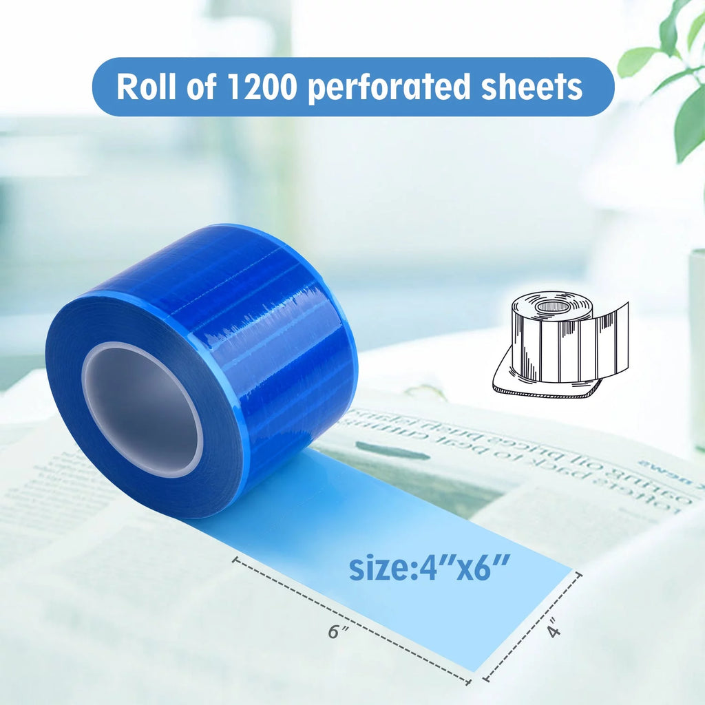 Blue PE Barrier Film 4"x 6" 4 Rolls O238391