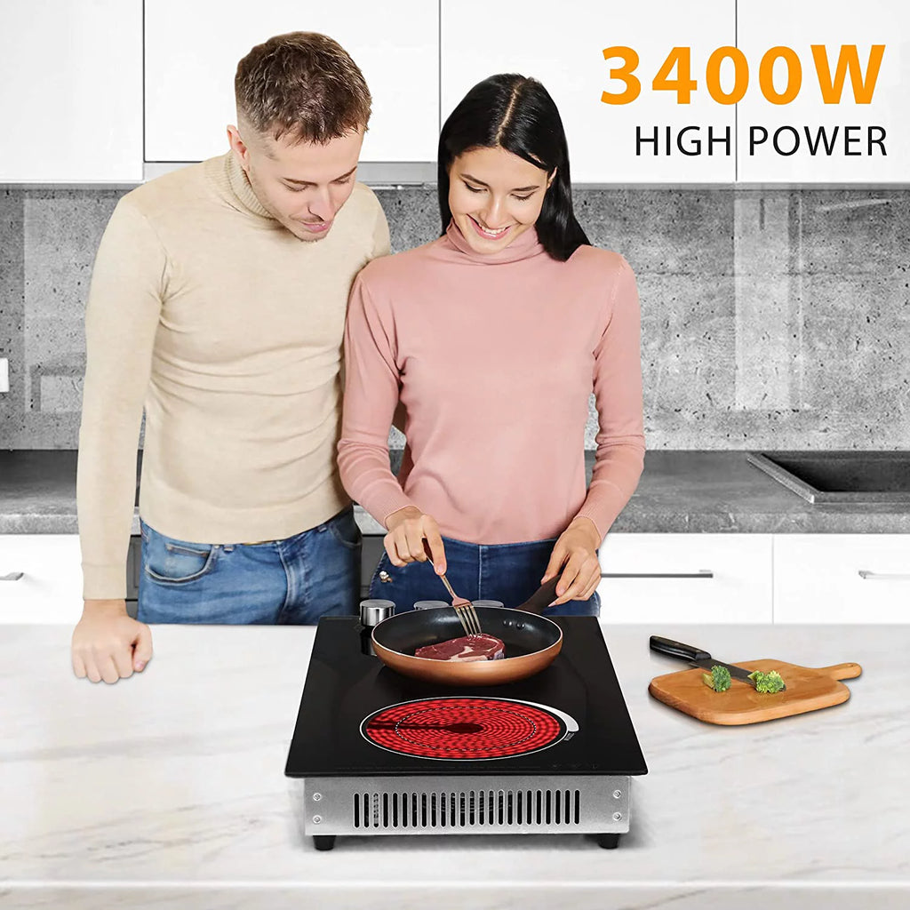 Electric Cooktop 2 Burner 220V Built-in Stove Top 11.5 Inch 3400W S551627