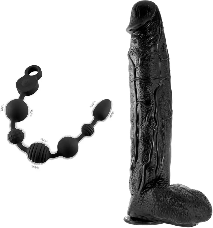Vibrating Anal Beads + 3" Diameter Dildo N29172