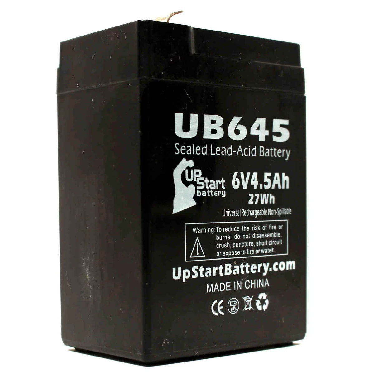 6V 4.5Ah Sealed Lead Acid Battery with Terminal Adapters M4457
