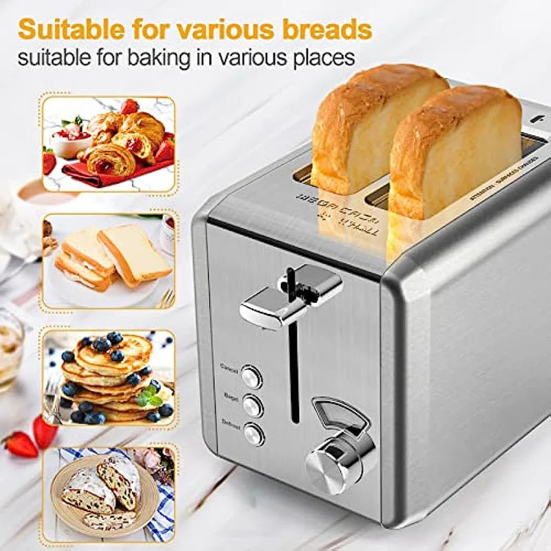 2 Slice Stainless Steel Toaster with Bagel Function J49226