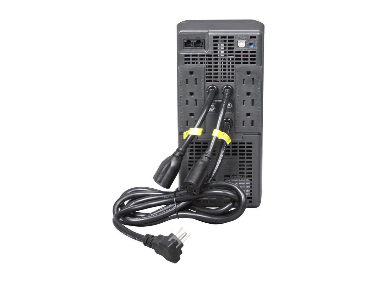 UPS 1000VA 500W Battery Back Up Tower AVR 120V USB RJ45 Y830627