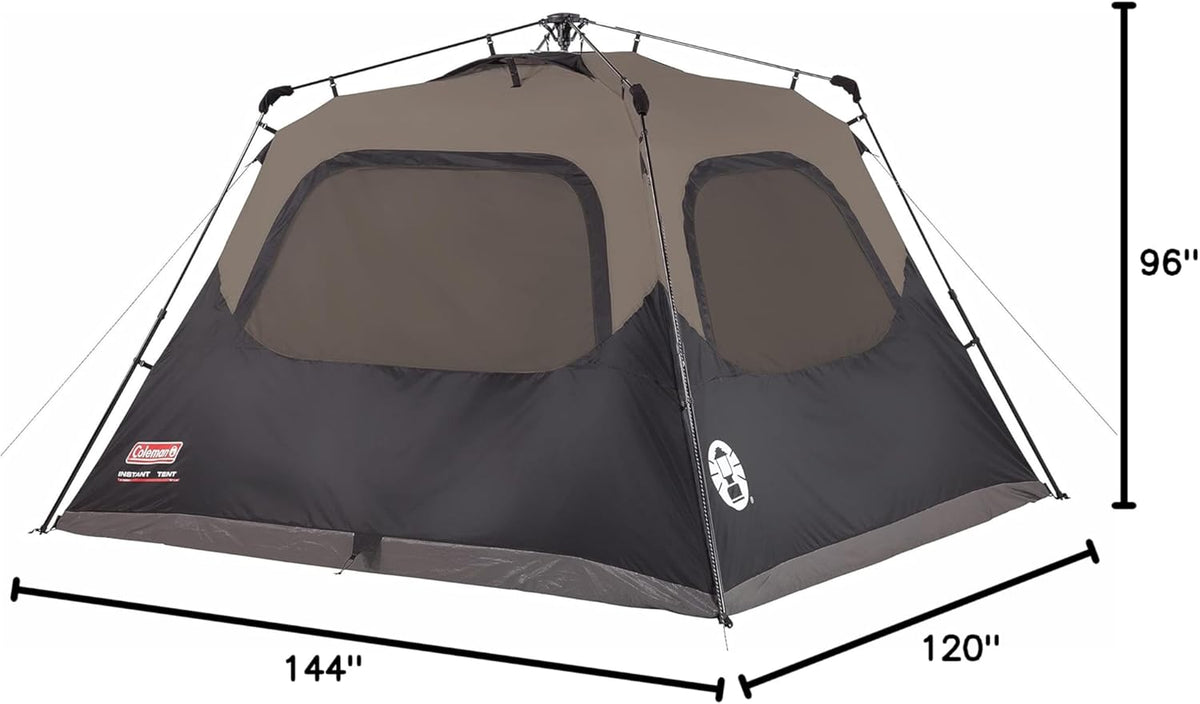 Brown/Black Instant Setup 6 Person Cabin Tent T217