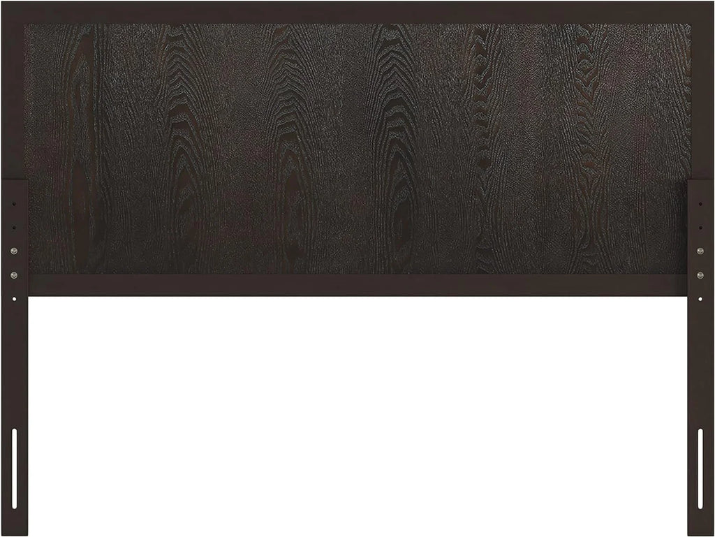 Queen Size Dark Brown Wooden Adjustable Headboard B7496
