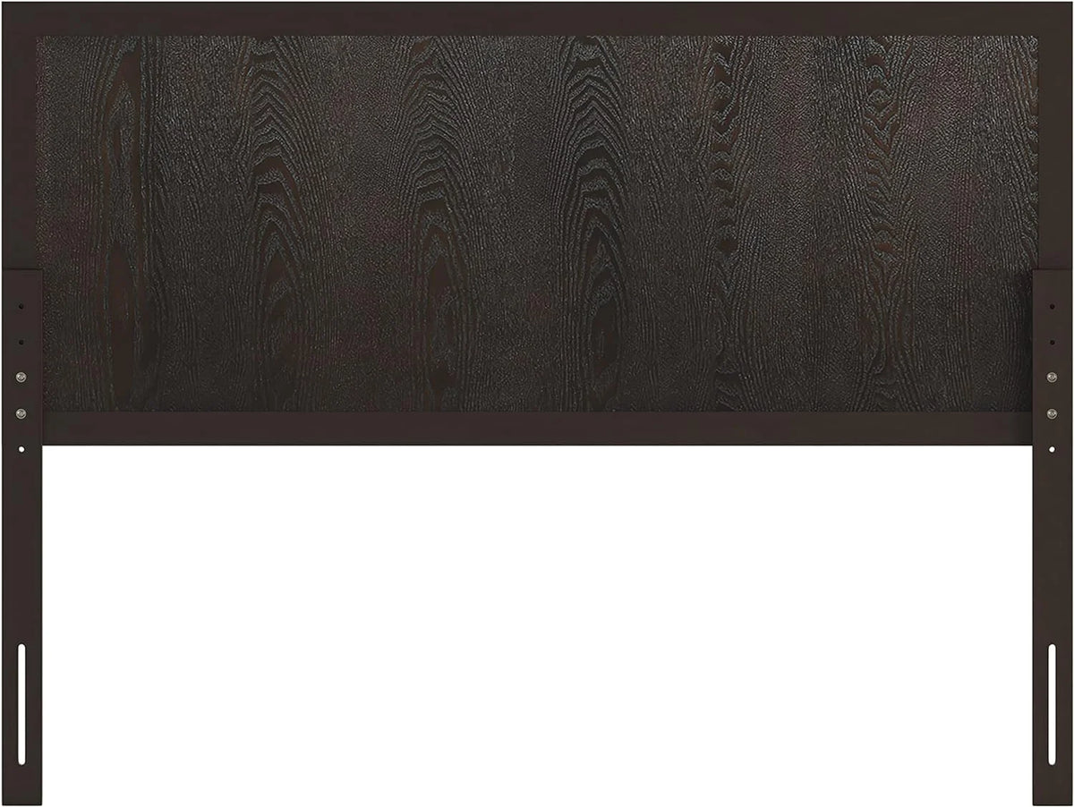 Queen Size Dark Brown Wooden Adjustable Headboard B7496