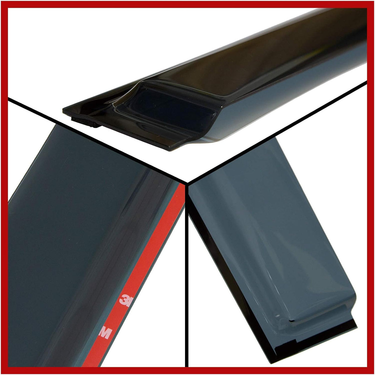 Dark Tinted Side Window Visor Deflectors Rain Guards for Dodge RAM 1500 Quad cab 2019 2020 2021 Pack of 2 V587736