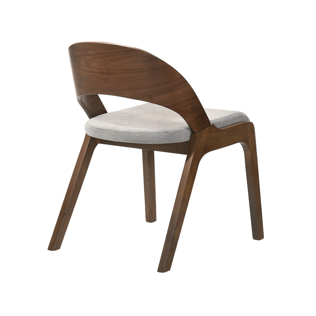 Brown and Gray Curved Back Wood Dining Chair, Set of 2 D8995