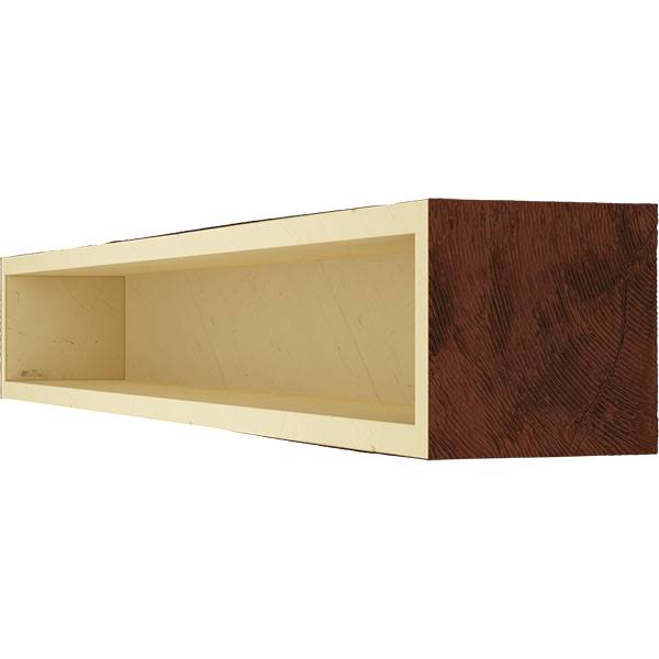Sandblasted Faux Wood Fireplace Mantel, Natural Pecan V414267