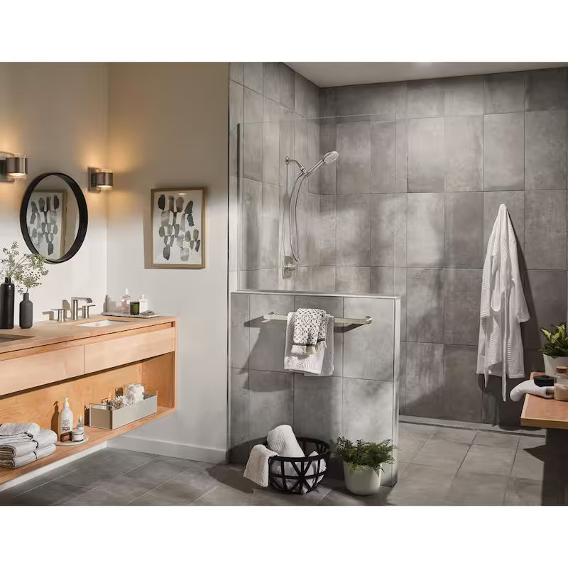 8 in. Widespread Double Handle Bathroom Faucet Brushed Nickel R293