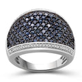 Sterling Silver Blue & White 2 Carat Diamond Ring K496