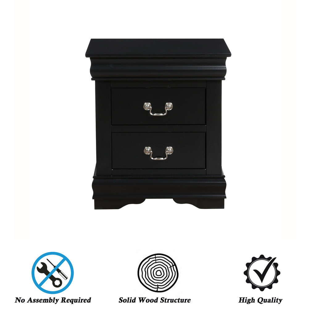 Vintage Wood Nightstand with Drawers J571250