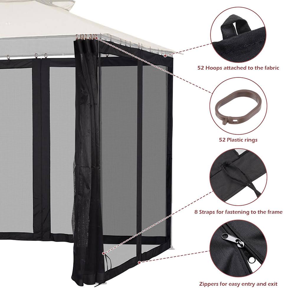 22x7ft Universal Replacement Mosquito Mesh Netting Zip Walls I8495