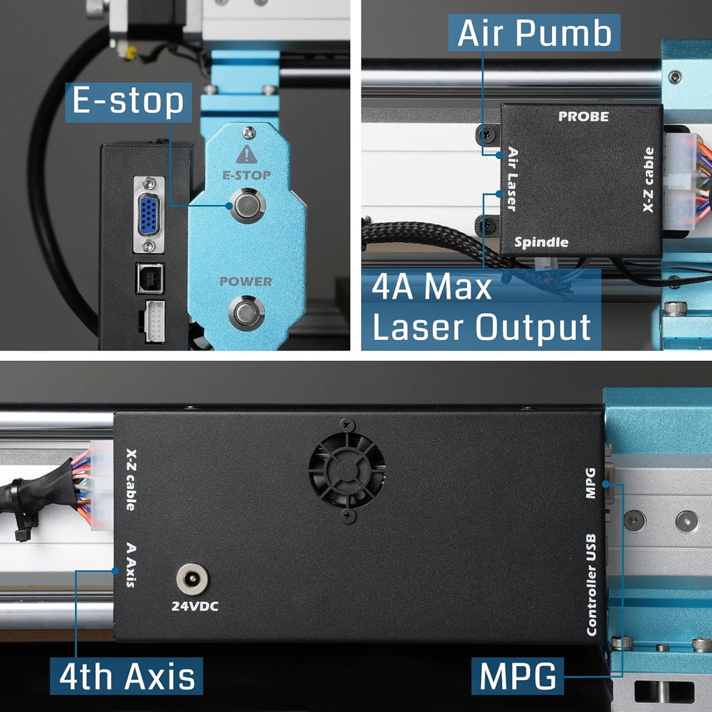4040-PRO CNC Machine with 65mm Diameter Palm Trimmer Router Q264