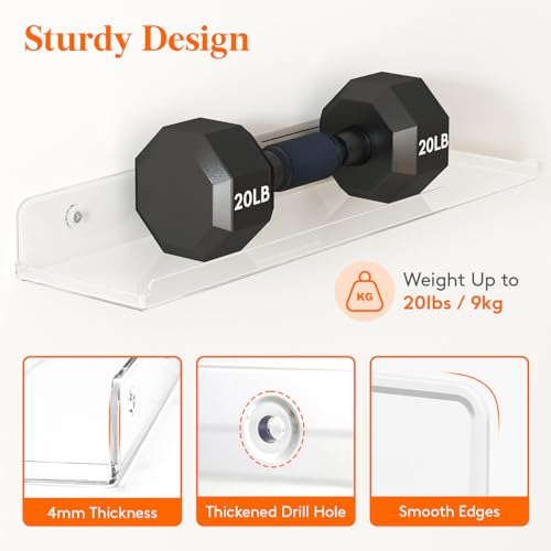 10 Pack White Acrylic Shelf 15" E2612