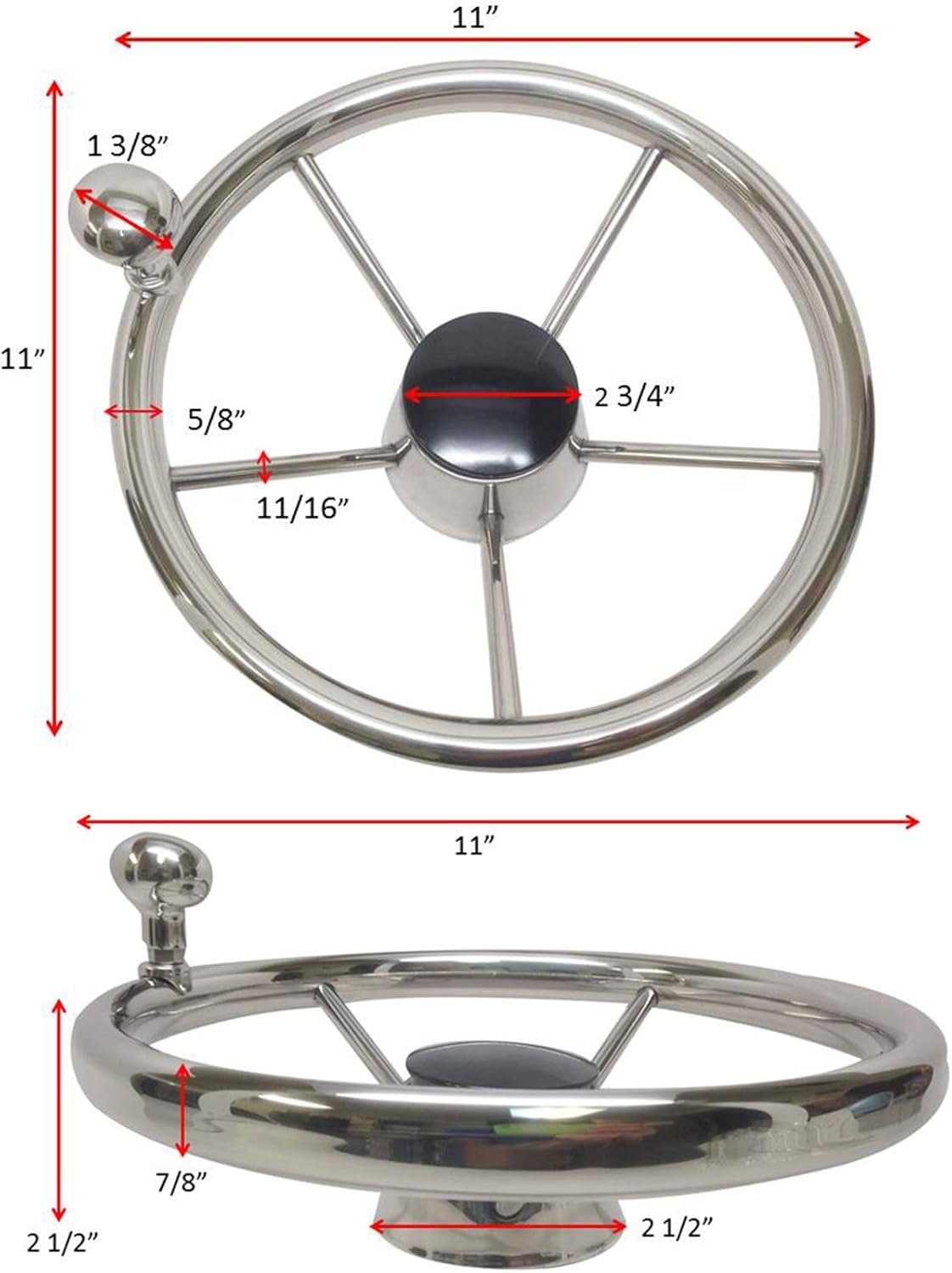 Black 5 Spoke Steering Wheel Q255105