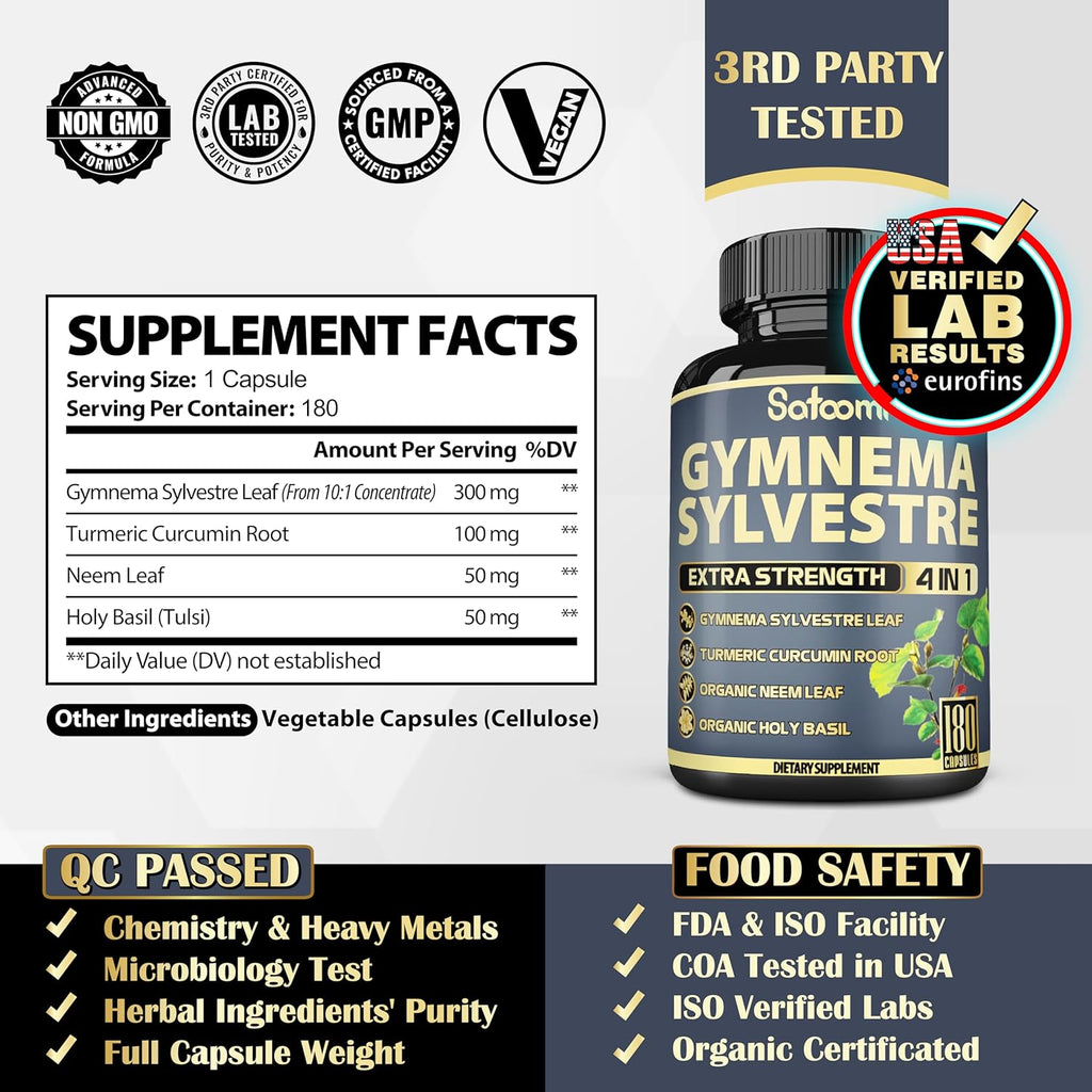 180 Capsules Gymnema Sylvestre Capsules Extract P736