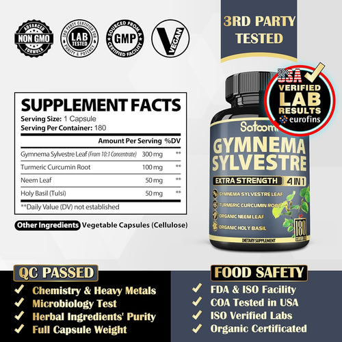 180 Capsules Gymnema Sylvestre Capsules Extract P736