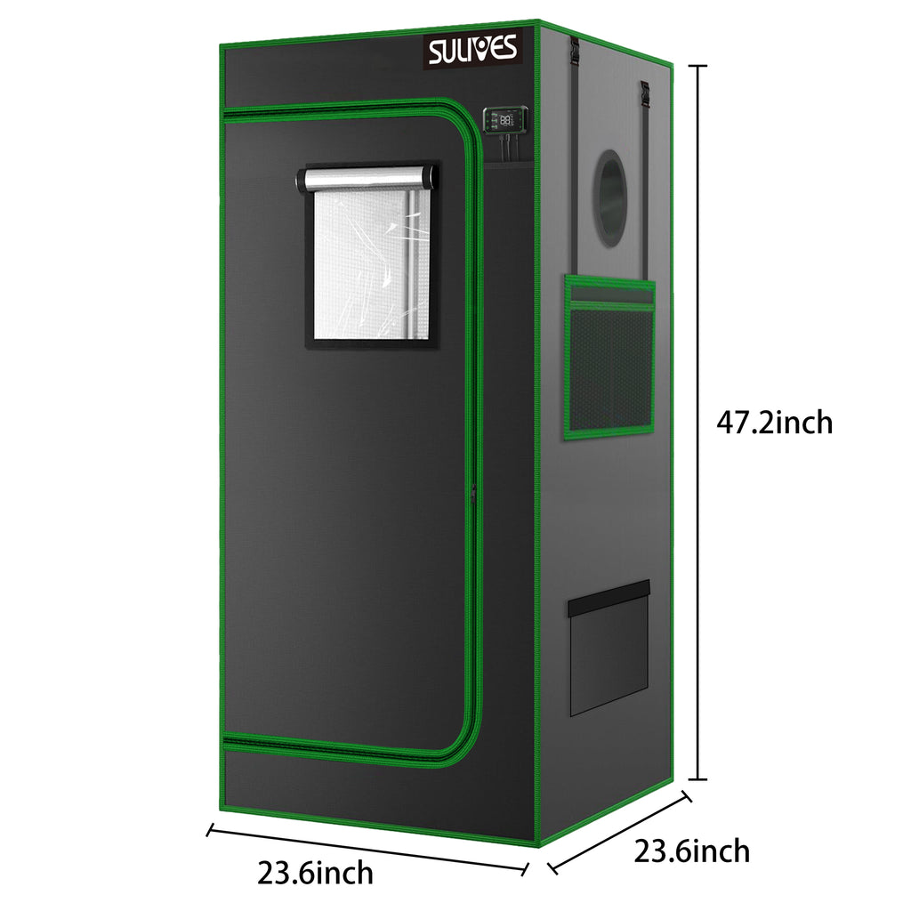 24"x24"x48" Water-Resistant Hydroponic Grow Tent with Observation Window L617