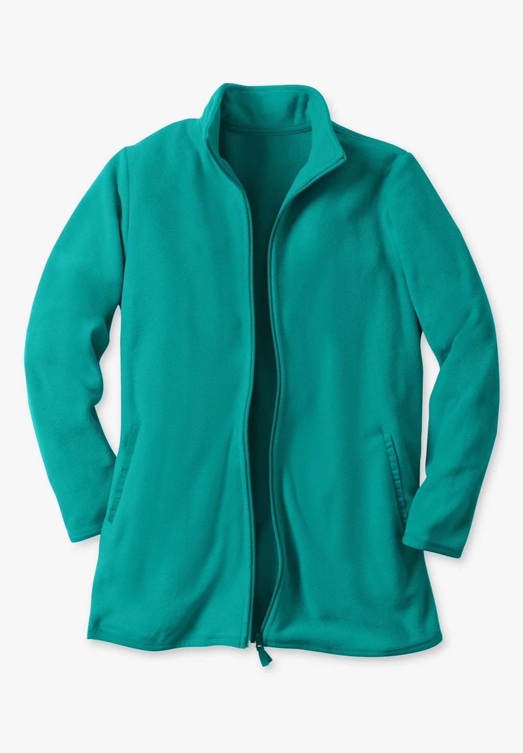 Radiant Purple Marled Plus Size Zip-Front Microfleece Jacket V8795