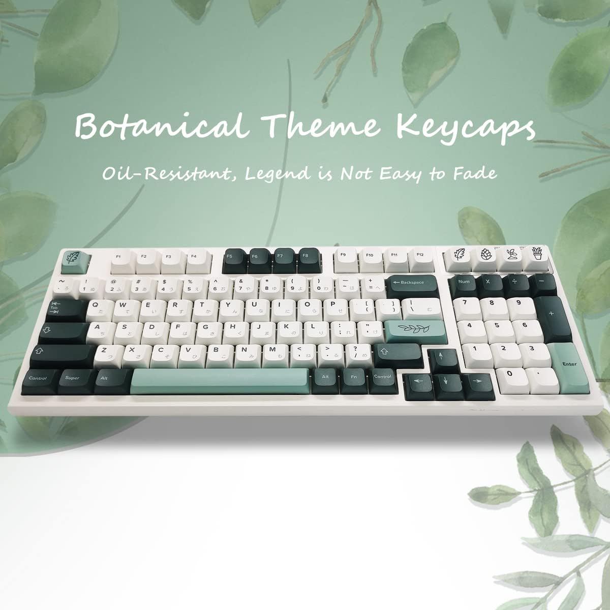 147 Keys PBT Botanical Keycaps for Mechanical Keyboard M30374