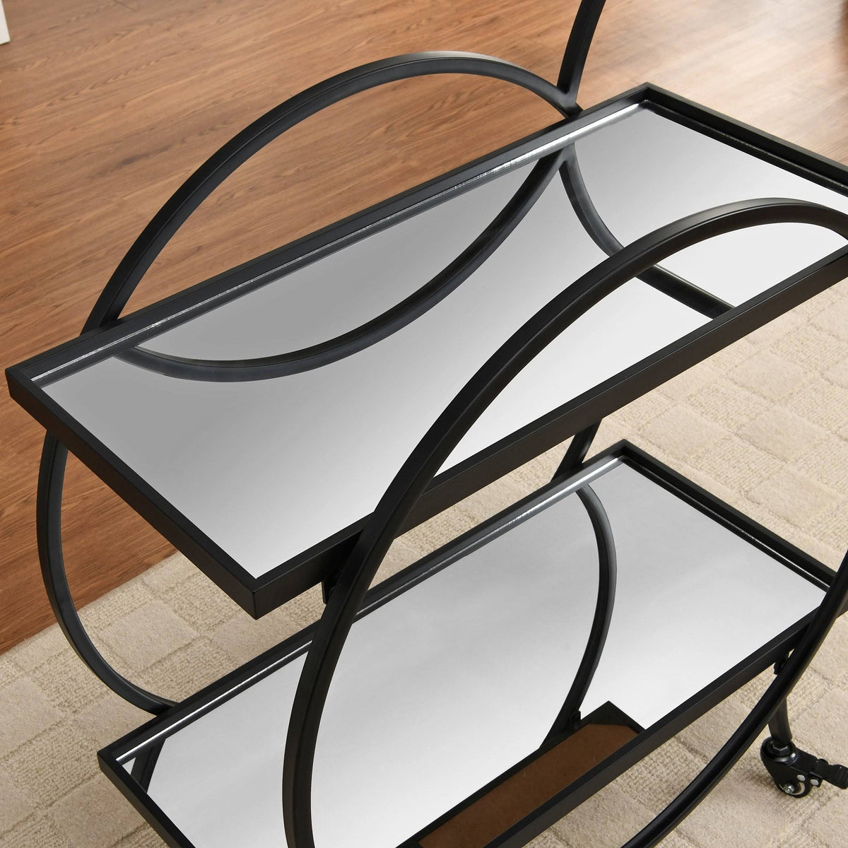 Gold/Brown Bar Cart W366