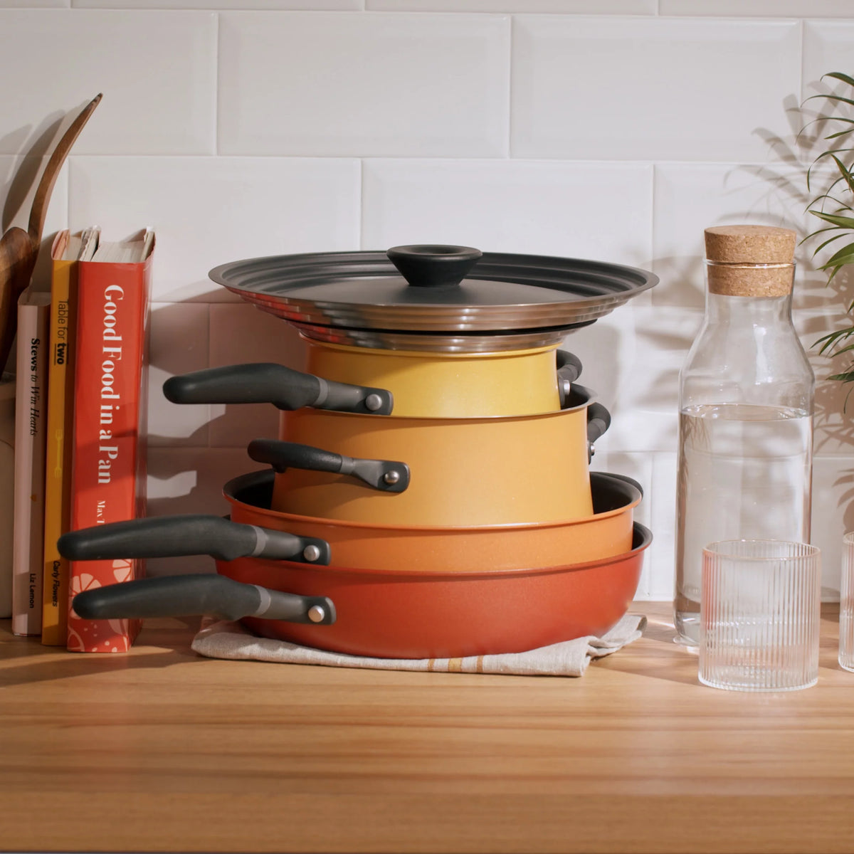 6 Piece Aluminum Nonstick Stainless Steel Cookware Set K182