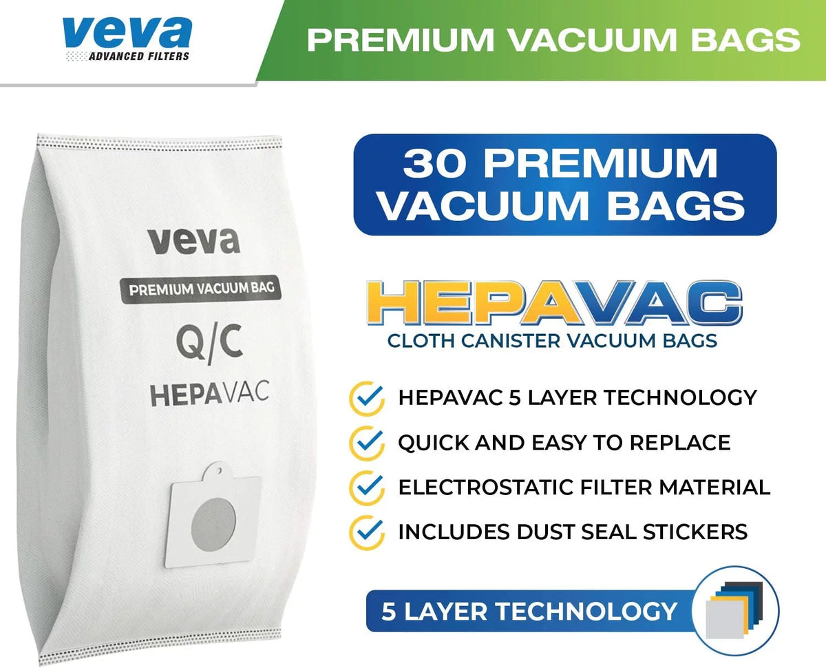 30 Pack HEPA Vacuum Bags Type Q Cloth Bag F8198