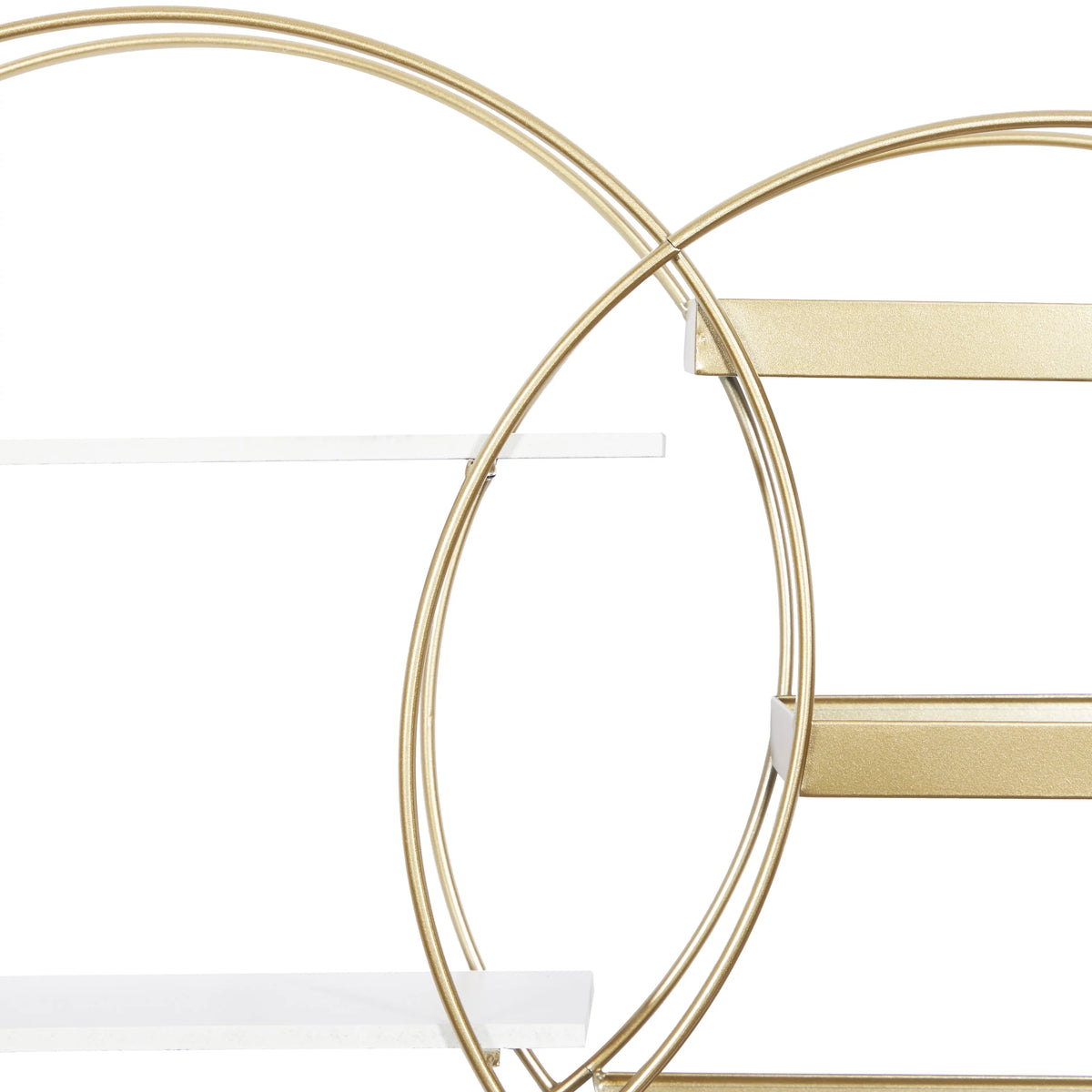 34"W 20"H MDF and Metal Contemporary Wall Shelf, Gold, 1-Piece R29246