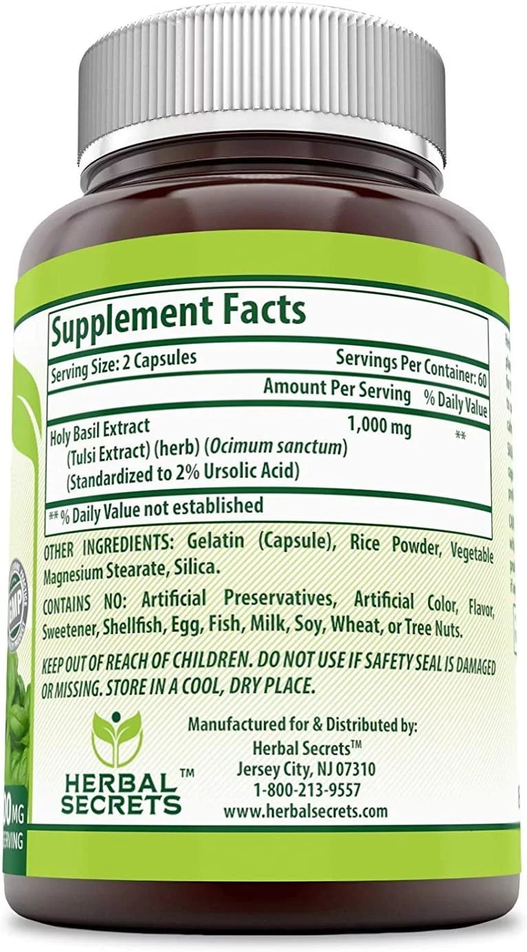 Holy Basil 1000 Mg 120 Capsules Pack of 2 G476641