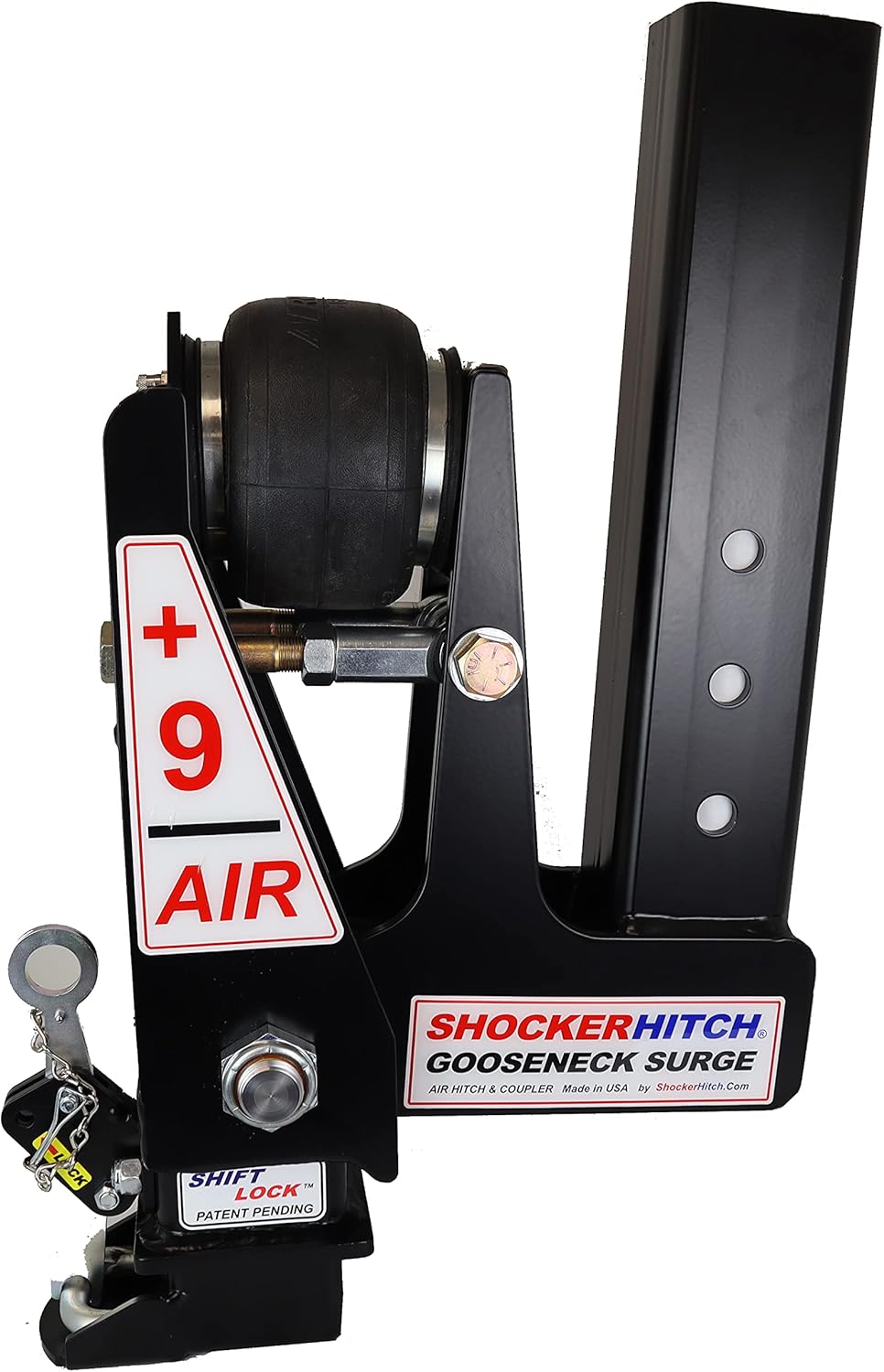 Gooseneck Air Hitch & Coupler, Square 4" Straight Pin 30K Coupler 9" Offset R517882