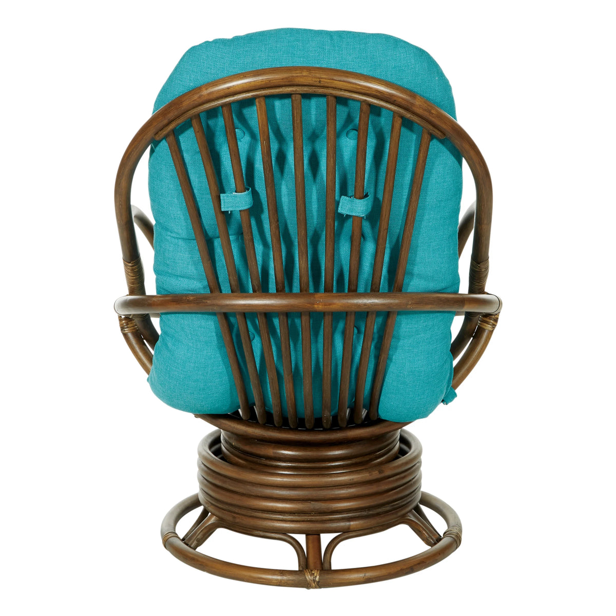 Blue and Brown Rattan Rocking Chair M506