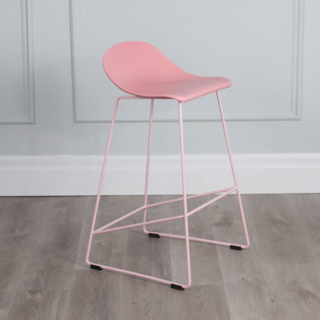 Set of 2 Plastic & Metal Sled Counter Stool H3314