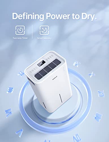 Dehumidifier with Auto or Manual Drainage, 36 db Noise Reducing, 3 Operation Modes U218