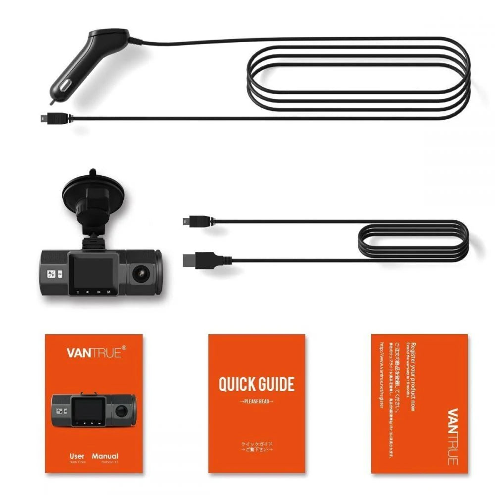Dual Dash Cam 1080p FHD Front and Back Wide Angle D458