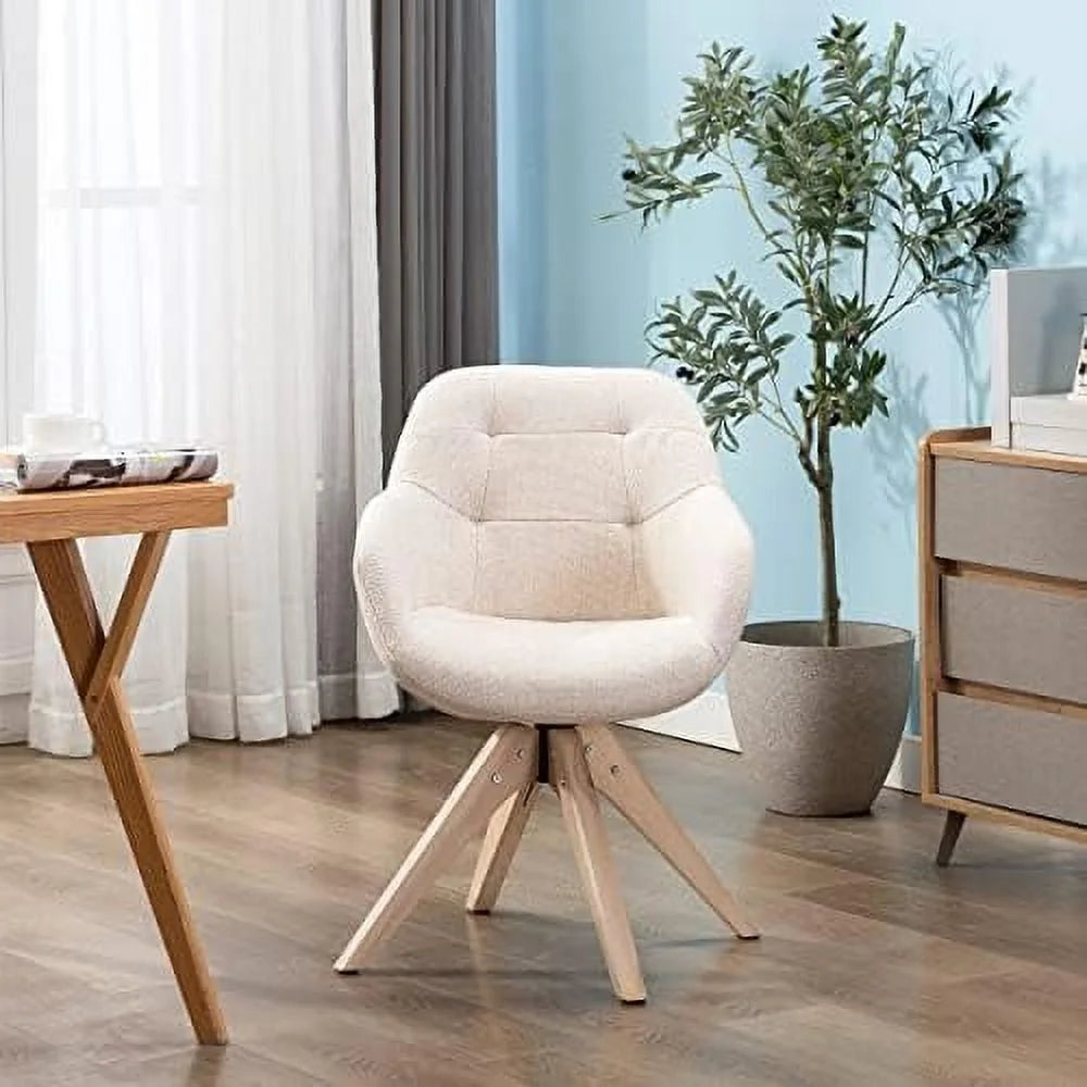Mid Century Modern Fabric Accent Chair with Oak Wood Legs P288323