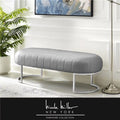 Grey & Silver Leather PU Bench A976
