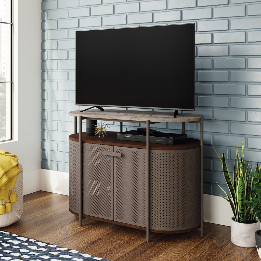 Mid-Century Modern TV Stand, Umber Wood Finish P7954