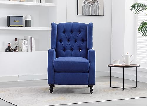 Navy Wingback Recliner Chair Set of 2 E29531