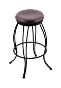 Black Wrinkle Swivel Stool with Dark Cherry Oak Seat E9039