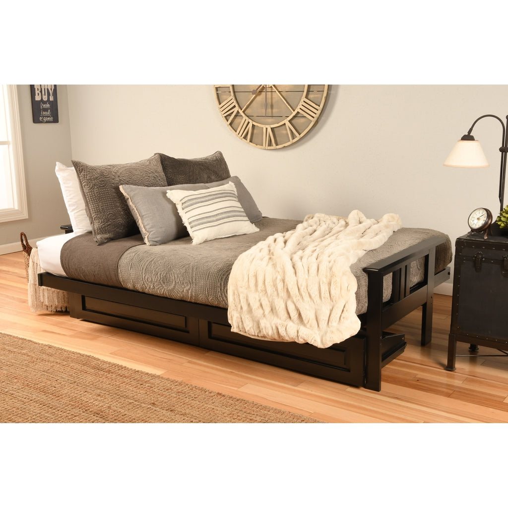 Black Finish Sofa with Storage and Removable Mattress Cover S124953