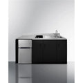 72 in. Wide All-In-One Kitchenette - Black & Stainless Steel K457