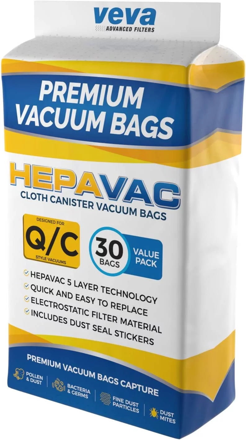 30 Pack HEPA Vacuum Bags Type Q Cloth Bag F8198